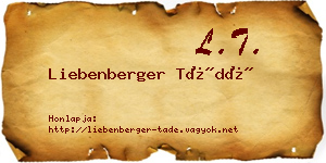 Liebenberger Tádé névjegykártya
